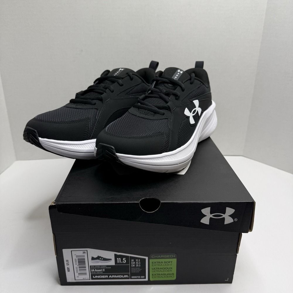 Under Armour UA Charged+ Assert 11 Mens Running Shoes Black 11.5 6006723-001